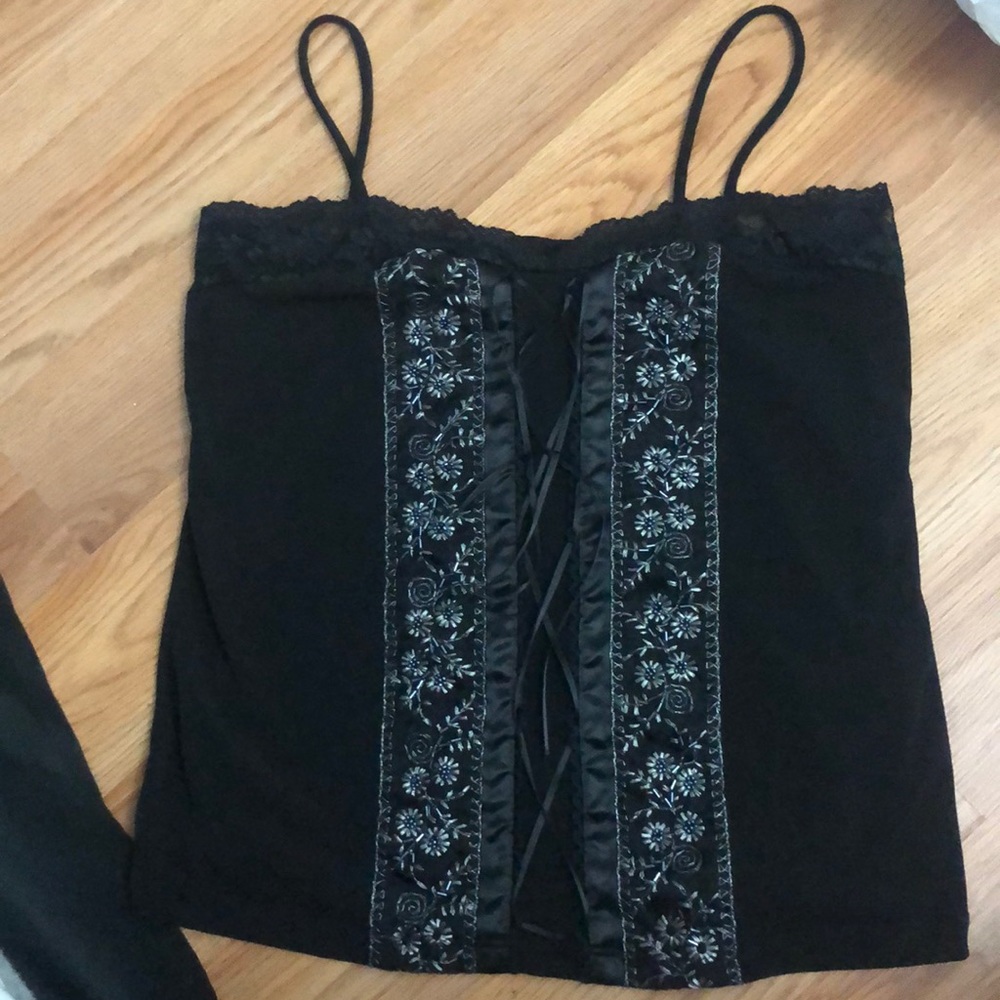 Black with bead flowers